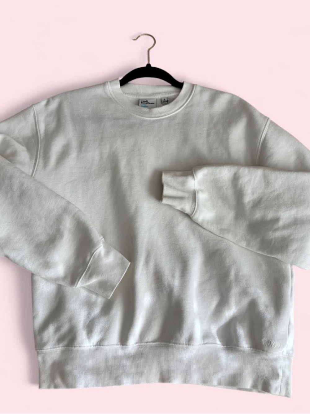 Aritzia TNA White Women's Crewneck Sweatshirt Perfect Fit